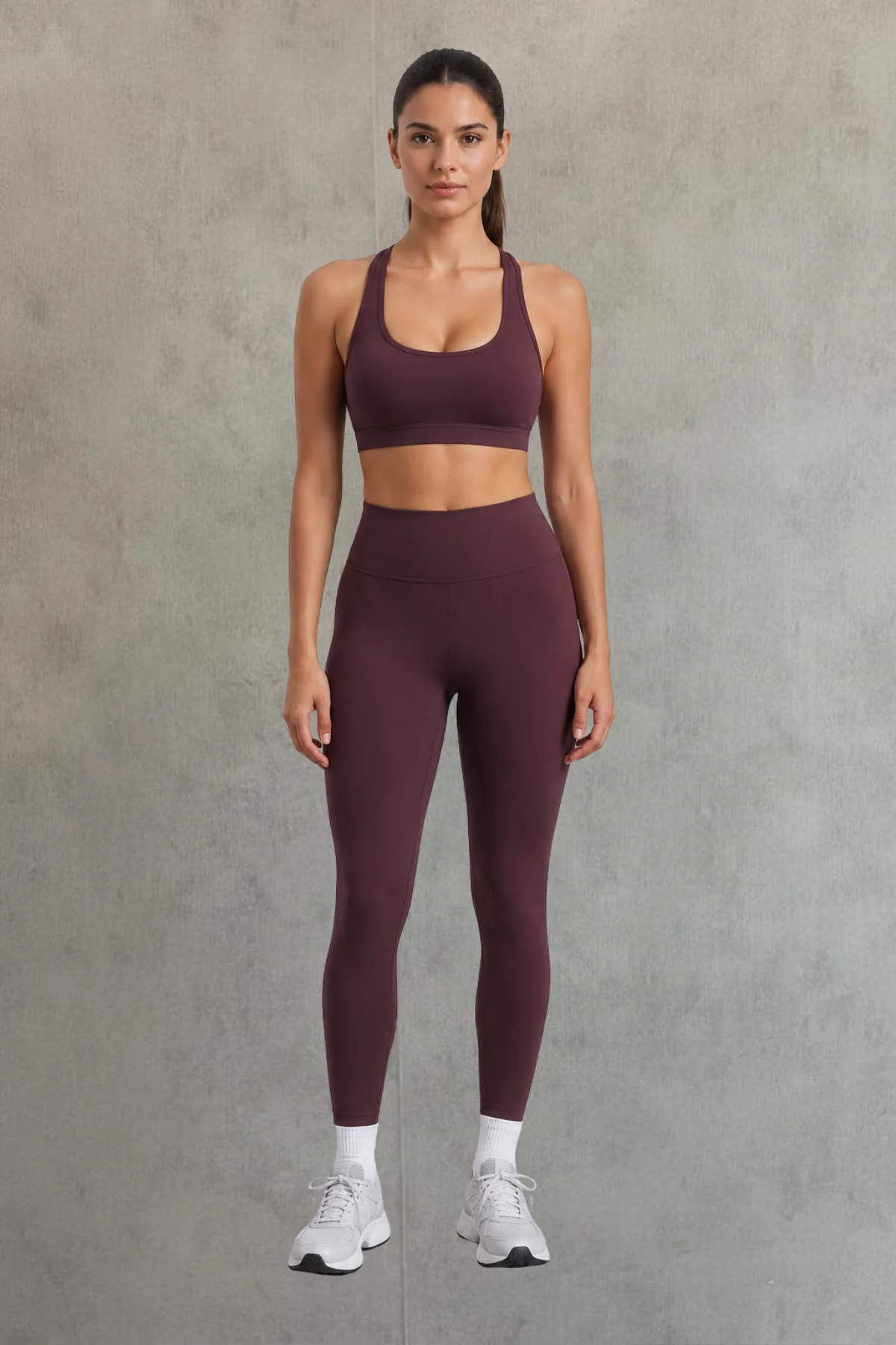 Crzyoga Racerback Keyhole Sports Bra - Ripe Plum | talla L
