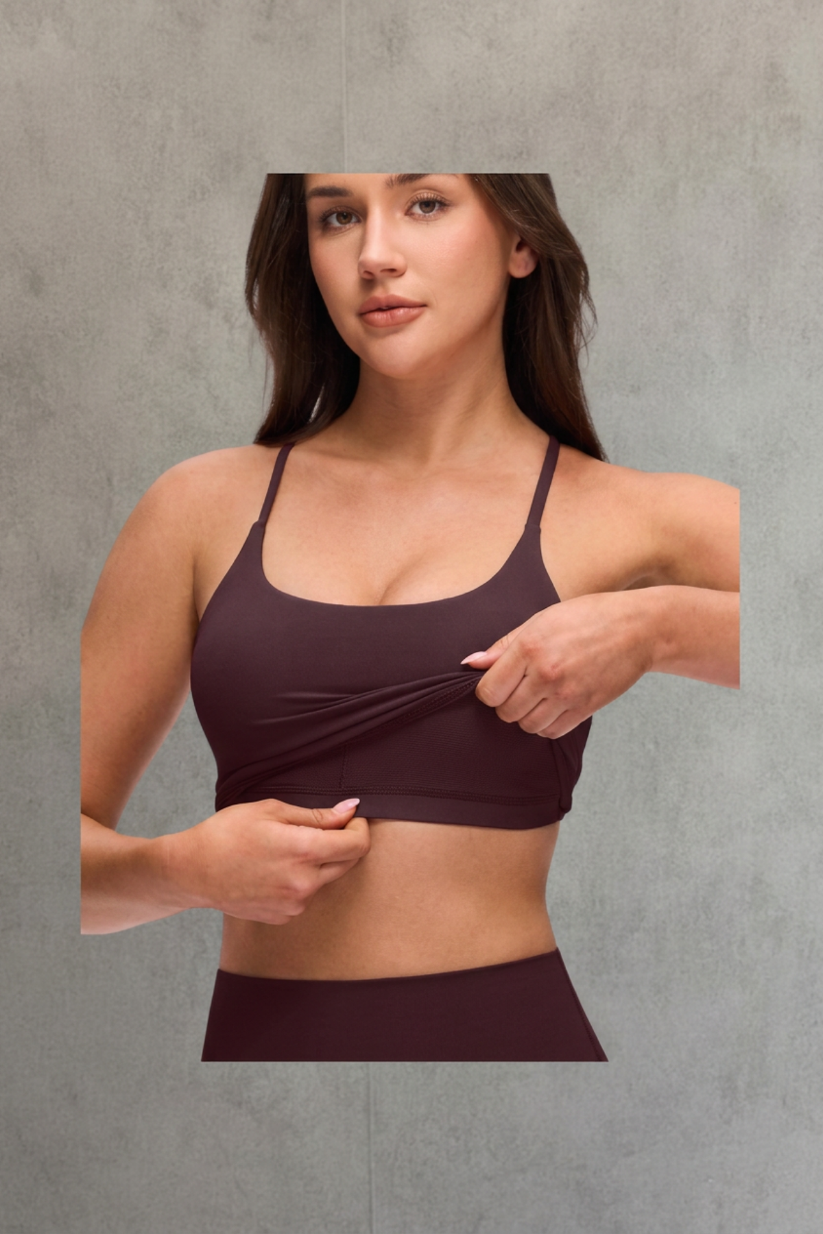 Crzyoga Sport Bra Twist Cross Back Built in Bra Tank - Ripe Plum | Talla M