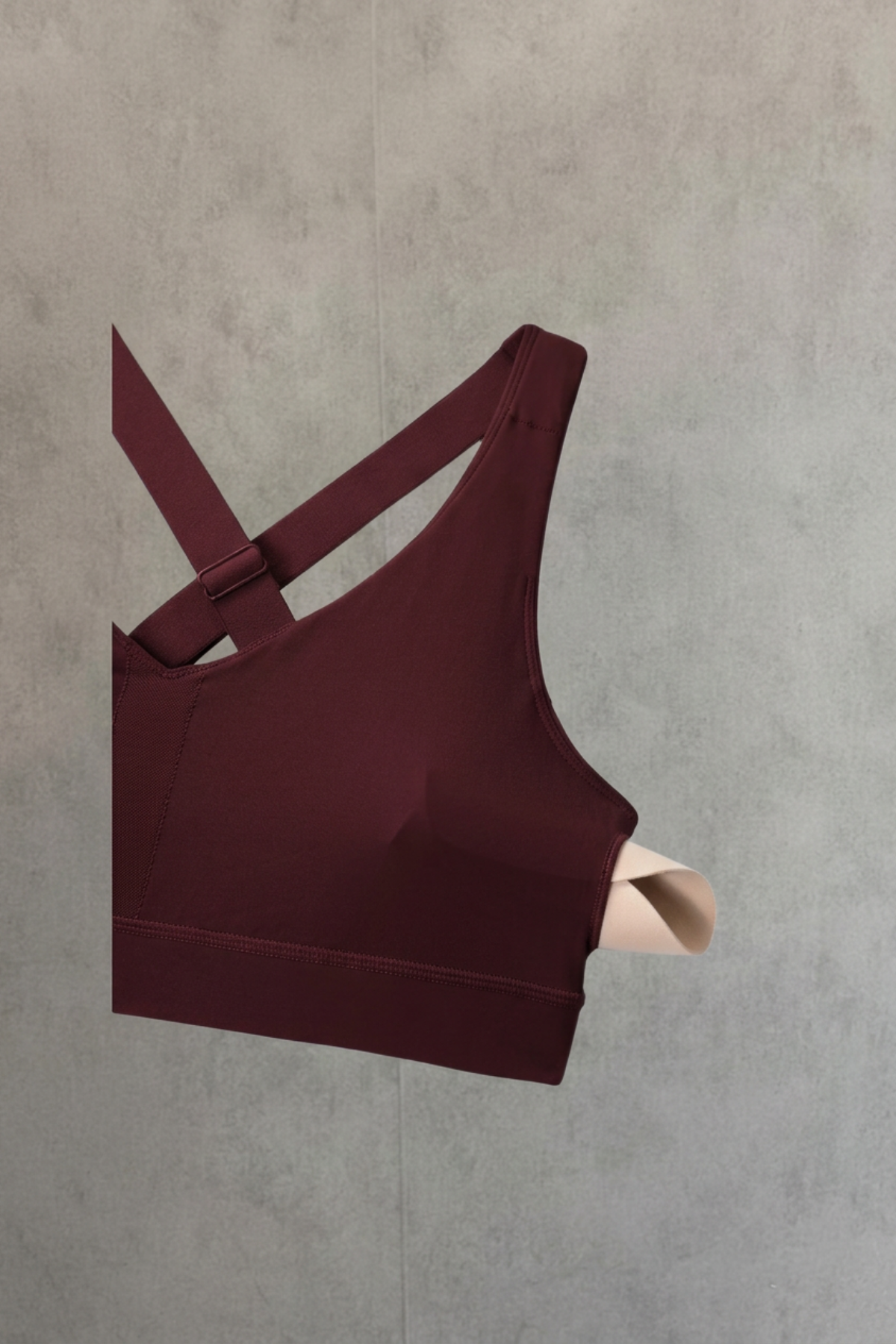 Crzyoga Sport Bra V Neck straps ajustables - Red Merlot | Talla M