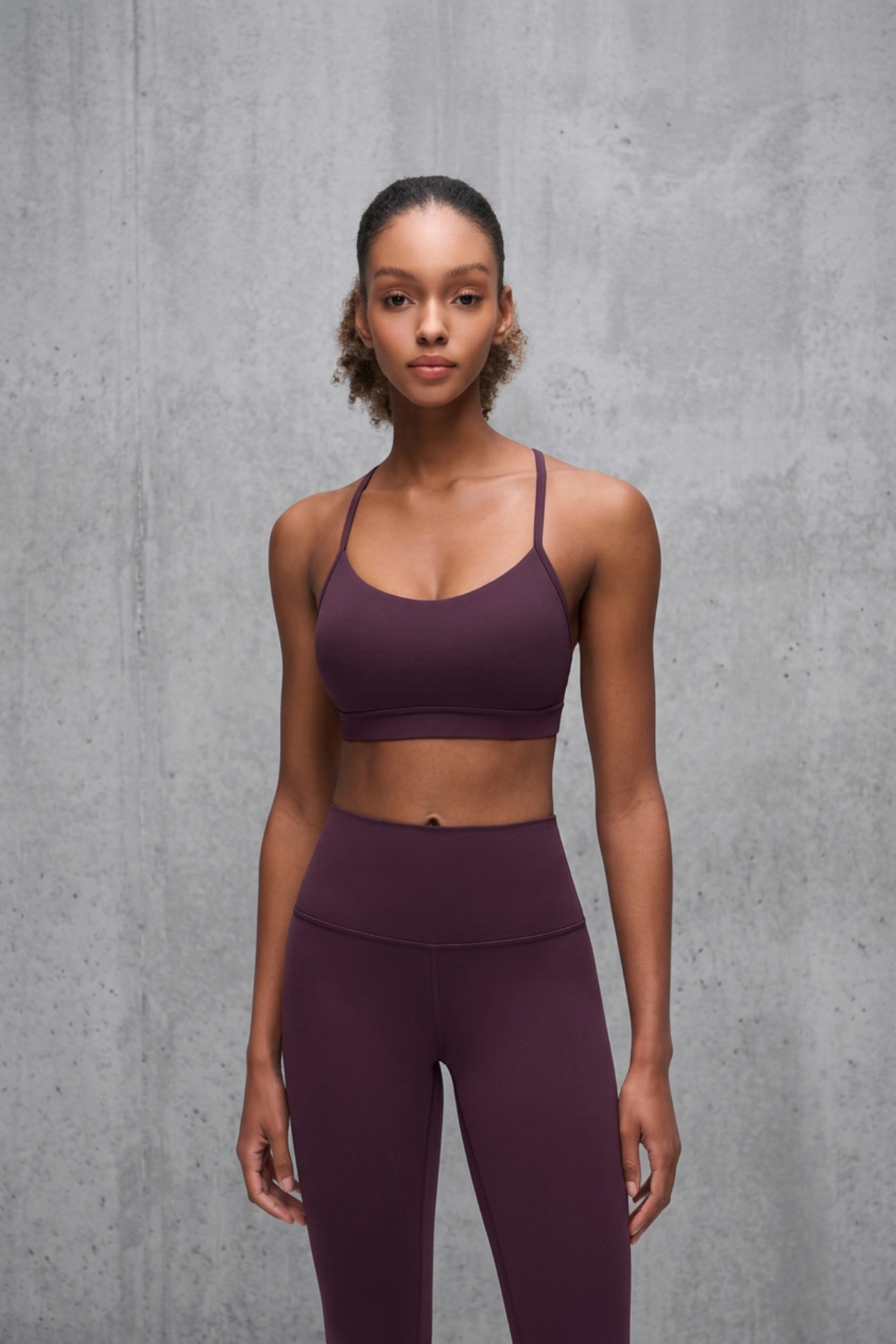 Crzyoga Spaghetti Strap Sport Bra - Deep Purple | Talla M
