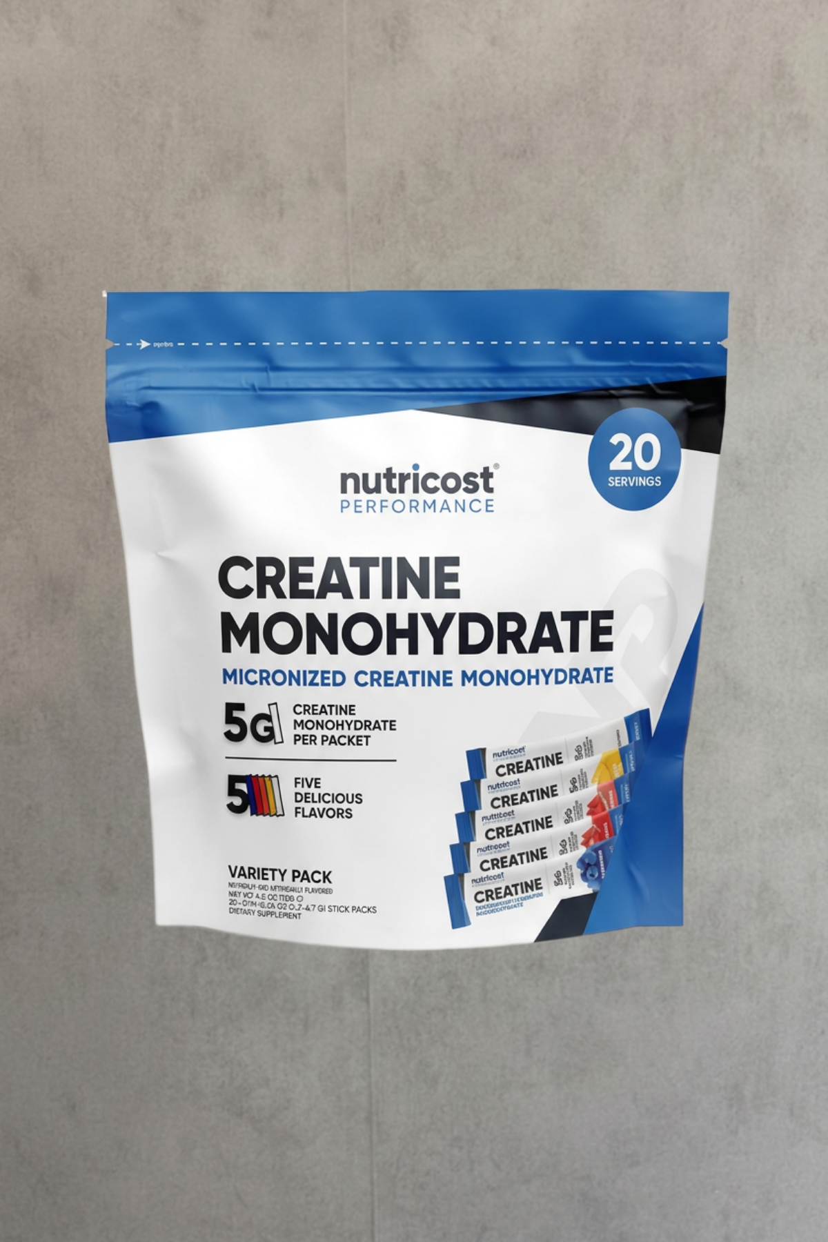 Creatina marca Nutricost Monohidratada en polvo (5 Flavors, 20 Servings)