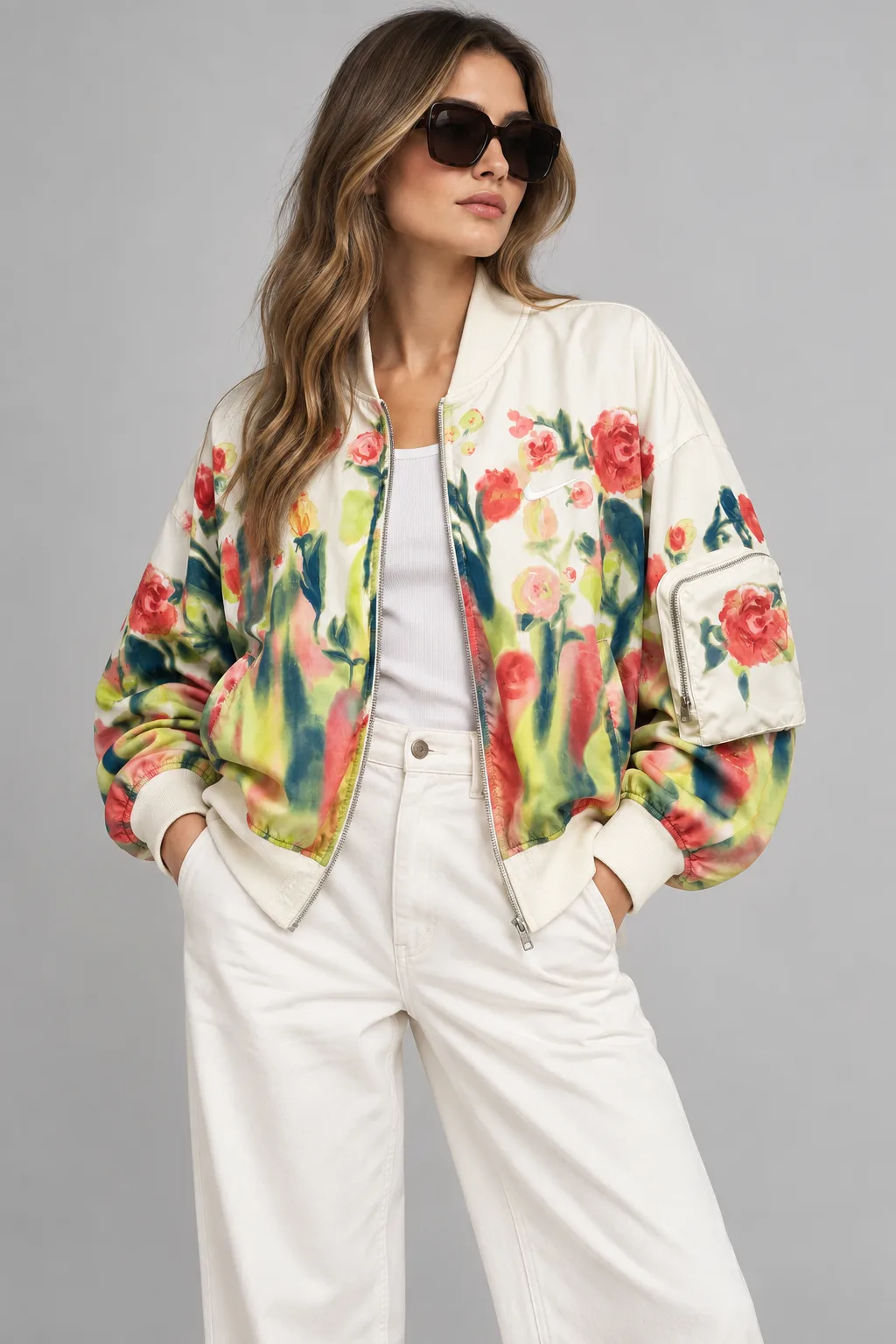 Chaqueta Bomber Nike - Floral | Talla S