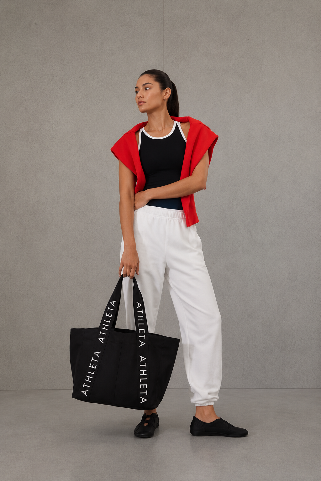Athleta Logo Tote -Negro | Talla Unica