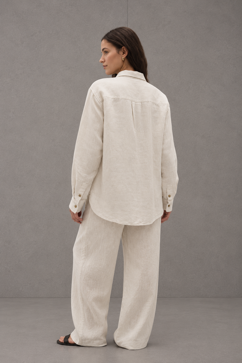 Athleta Blusa de Lino - Beige | Talla M