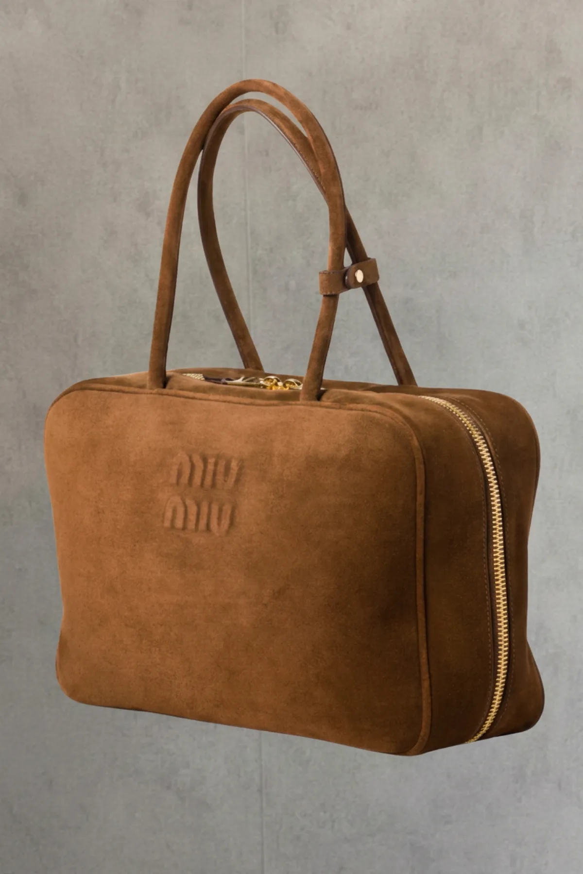 Cartera Miu Miu Beau gamuza - Cocoa Brown | Mediana