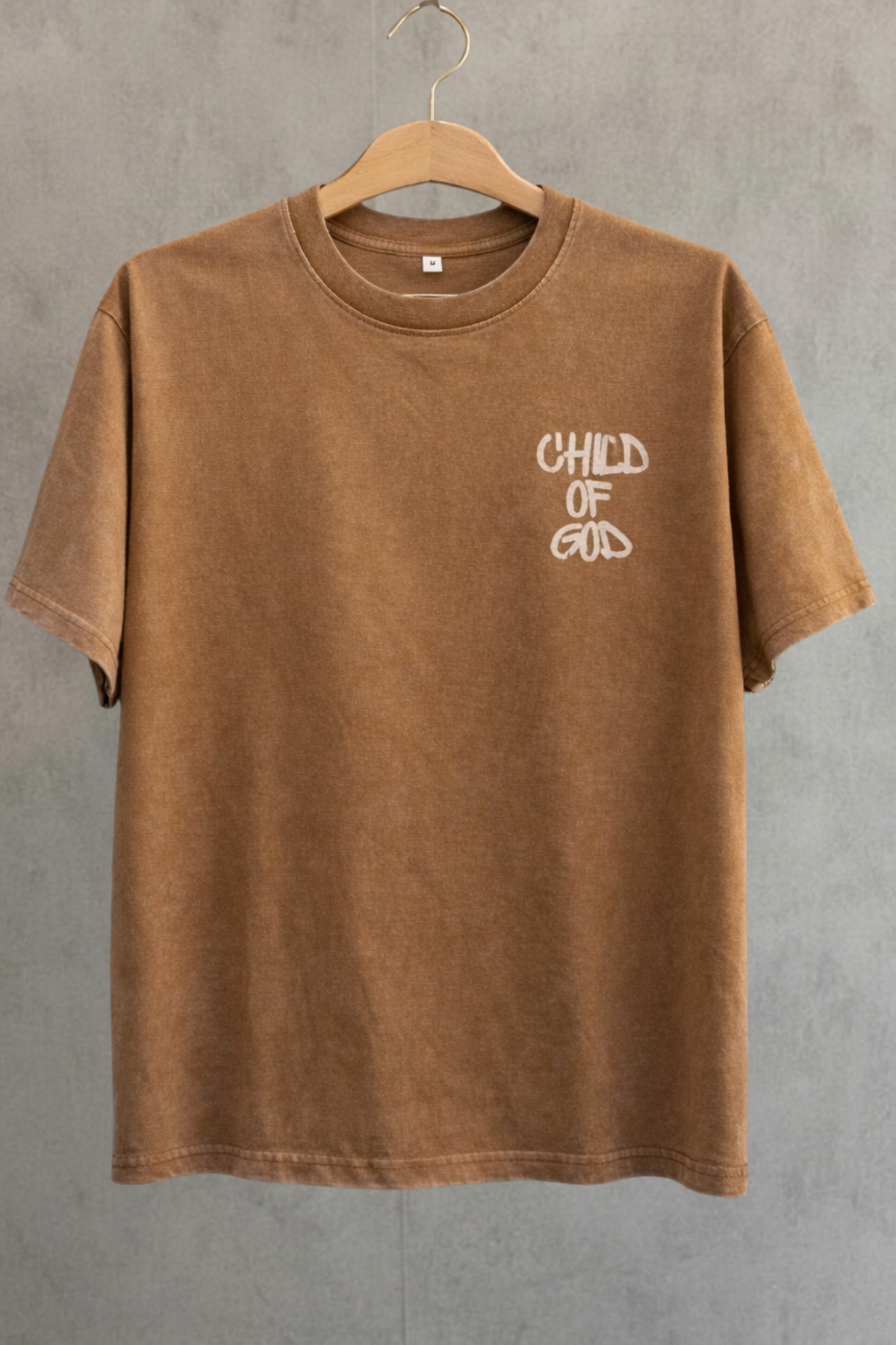Camiseta algodon oversized unisex - camel | Talla M